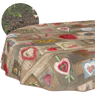 ANRO Bordsduk tvättbar hjärtan oval 220 x 140 cm – vattenavvisande inomhus utomhus, lotuseffekt, med fåll ANRO Bordsduk tvättbar hjärtan oval 220 x 140 cm – vattenavvisande inomhus utomhus, lotuseffekt, med fåll