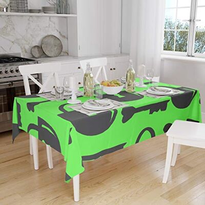 Bonamaison Köksdekoration, bordsduk, neon grön rök, 140 x 160 cm designad och tillverkad i Turkiet Bonamaison Köksdekoration, bordsduk, neon grön rök, 140 x 160 cm designad och tillverkad i Turkiet