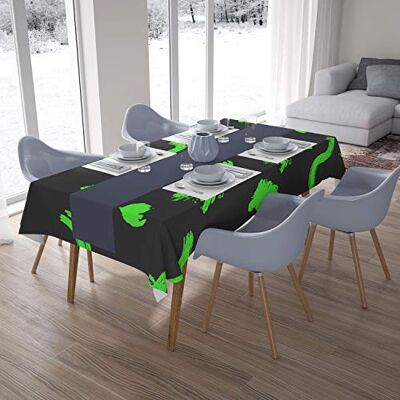 Bonamaison Köksdekoration, bordsduk, neon grön rök, 140 x 200 cm designad och tillverkad i Turkiet Bonamaison Köksdekoration, bordsduk, neon grön rök, 140 x 200 cm designad och tillverkad i Turkiet