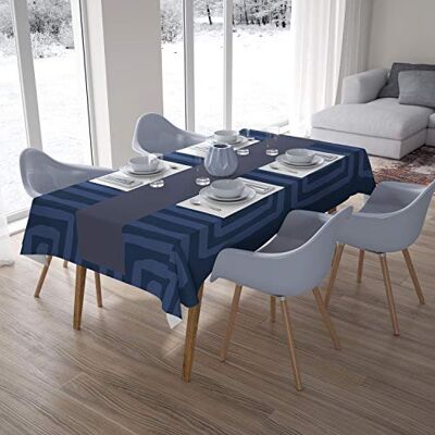 Bonamaison köksdekoration, duk, blå, 140 x 200 cm – designad och tillverkad i Turkiet Bonamaison köksdekoration, duk, blå, 140 x 200 cm – designad och tillverkad i Turkiet