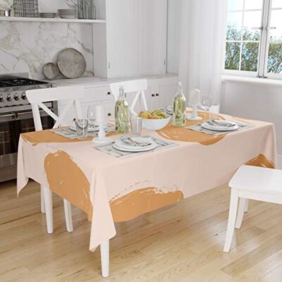 Bonamaison Köksdekoration, bordsduk, orange, benvit, 140 x 160 cm designad och tillverkad i Turkiet Bonamaison Köksdekoration, bordsduk, orange, benvit, 140 x 160 cm designad och tillverkad i Turkiet