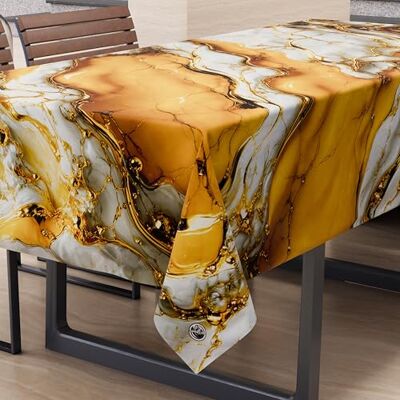 PETTI Artigiani Italiani Fläckbeständig rektangulär bordsduk kök elegant gul marmoreffekt X6-sits (140 x 180 cm) 100% tillverkad i Italien PETTI Artigiani Italiani Fläckbeständig rektangulär bordsduk kök elegant gul marmoreffekt X6-sits (140 x 180 cm) 100% tillverkad i Italien