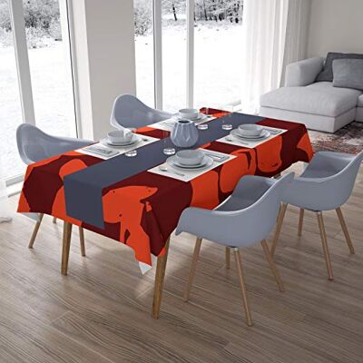 Bonamaison Köksdekoration, bordsduk, orange Bordeux, 140 x 200 cm designad och tillverkad i Turkiet Bonamaison Köksdekoration, bordsduk, orange Bordeux, 140 x 200 cm designad och tillverkad i Turkiet