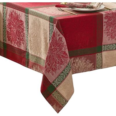 Elrene Home Fashions Prestige Julstjärna Jacquard Vävd Bomull Jul/Semester Rektangel Bordsduk, 152 cm x 213 cm Elrene Home Fashions Prestige Julstjärna Jacquard Vävd Bomull Jul/Semester Rektangel Bordsduk, 152 cm x 213 cm