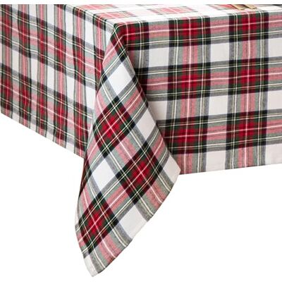 Elrene Home Fashions jul klassisk högtid pläd bomull bordsduk, semester bordsdekor, 132 cm x 178 cm, avlång, multi Elrene Home Fashions jul klassisk högtid pläd bomull bordsduk, semester bordsdekor, 132 cm x 178 cm, avlång, multi