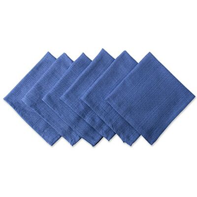 DII Brokig uppsättning av 100% bomullsservett, 50 x 50 cm, nautisk blå, sex stycken DII Brokig uppsättning av 100% bomullsservett, 50 x 50 cm, nautisk blå, sex stycken