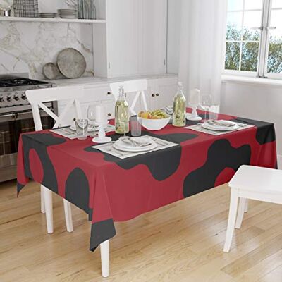 Bonamaison Köksdekoration, bordsduk, röd svart, 140 x 160 cm designad och tillverkad i Turkiet Bonamaison Köksdekoration, bordsduk, röd svart, 140 x 160 cm designad och tillverkad i Turkiet