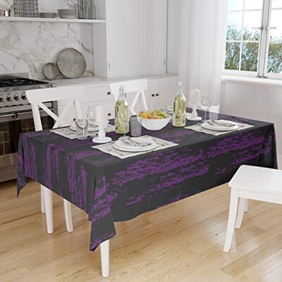 Bonamaison Köksdekoration, bordsduk, lila, svart, 140 x 160 cm designad och tillverkad i Turkiet Bonamaison Köksdekoration, bordsduk, lila, svart, 140 x 160 cm designad och tillverkad i Turkiet