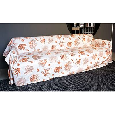 BIANCHERIAWEB Möbler Handduk Granfoulard 180 x 280 cm, Handduk 100% Bomull, Tillverkad i Italien, Soffhandduk eller 1 fyrkantig sängkläder, Mönstrad Orange Korall BIANCHERIAWEB Möbler Handduk Granfoulard 180 x 280 cm, Handduk 100% Bomull, Tillverkad i Italien, Soffhandduk eller 1 fyrkantig sängkläder, Mönstrad Orange Korall