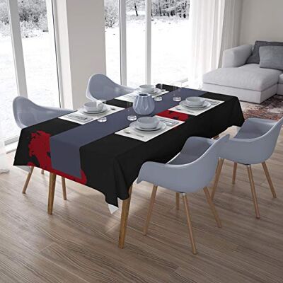 Bonamaison Köksdekoration, bordsduk, röd svart, 140 x 200 cm designad och tillverkad i Turkiet Bonamaison Köksdekoration, bordsduk, röd svart, 140 x 200 cm designad och tillverkad i Turkiet