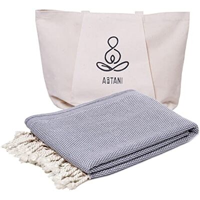 ATANI Turkisk strandhandduk väska 100% ekologisk bomull snabbtorkande sandfri stor resefilt överdimensionerad XL yoga ekohanddukar rese nödvändigheter semester måste ha gåvor (grå + 1 väska) ATANI Turkisk strandhandduk väska 100% ekologisk bomull snabbtorkande sandfri stor resefilt överdimensionerad XL yoga ekohanddukar rese nödvändigheter semester måste ha gåvor (grå + 1 väska)