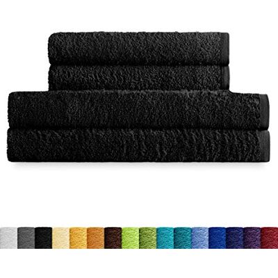 Eiffel Textile Handduksuppsättningar Kvalitet Curl 400 gr, Egyptisk bomull 100%, Svart, 2 Handfat 2 Savann, 4 enheter Eiffel Textile Handduksuppsättningar Kvalitet Curl 400 gr, Egyptisk bomull 100%, Svart, 2 Handfat 2 Savann, 4 enheter