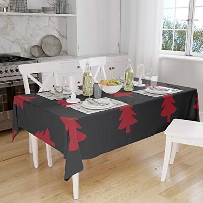 Bonamaison Köksdekoration, bordsduk, röd svart, 140 x 160 cm designad och tillverkad i Turkiet Bonamaison Köksdekoration, bordsduk, röd svart, 140 x 160 cm designad och tillverkad i Turkiet
