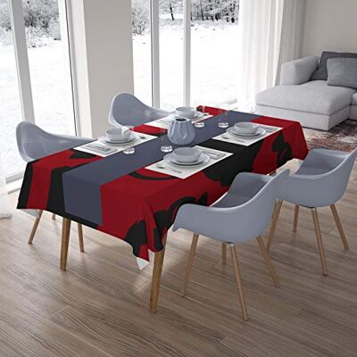 Bonamaison Köksdekoration, bordsduk, röd svart, 140 x 200 cm designad och tillverkad i Turkiet Bonamaison Köksdekoration, bordsduk, röd svart, 140 x 200 cm designad och tillverkad i Turkiet