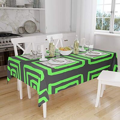 Bonamaison Köksdekoration, bordsduk, neon grön rök, 140 x 160 cm designad och tillverkad i Turkiet Bonamaison Köksdekoration, bordsduk, neon grön rök, 140 x 160 cm designad och tillverkad i Turkiet