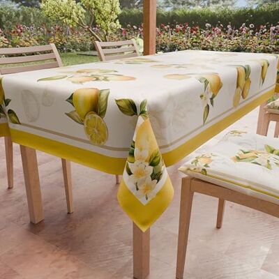 PETTI Artigiani Italiani Fläckbeständig bordsduk rektangulär bordsduk kök design citron_02 x 6 platser (140 x 180 cm) 100% tillverkad i Italien PETTI Artigiani Italiani Fläckbeständig bordsduk rektangulär bordsduk kök design citron_02 x 6 platser (140 x 180 cm) 100% tillverkad i Italien