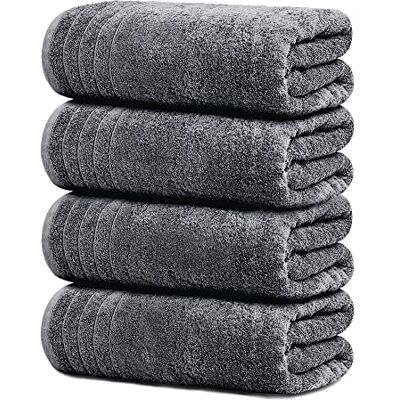 Tens Towels Tio handdukar stora badhanddukar, 100% bomull, 76 x 152 cm extra stora badhanddukar, lättare vikt, snabbare att torka, superabsorberande, perfekta badrumshanddukar (paket med 4, mörkgrå) Tens Towels Tio handdukar stora badhanddukar, 100% bomull, 76 x 152 cm extra stora badhanddukar, lättare vikt, snabbare att torka, superabsorberande, perfekta badrumshanddukar (paket med 4, mörkgrå)