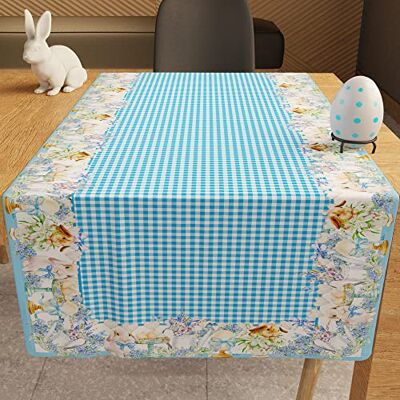 PETTI Artigiani Italiani Påsk Runner Table, Påsk Bordslöpare Kök, Påsk Runner Dukar, Digital Vichy Utskrift, 100% Tillverkad i Italien PETTI Artigiani Italiani Påsk Runner Table, Påsk Bordslöpare Kök, Påsk Runner Dukar, Digital Vichy Utskrift, 100% Tillverkad i Italien