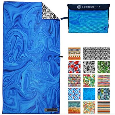ECCOSOPHY Strandhandduk i mikrofiber, sandavvisande, snabbtorkande, lätta och superabsorberande, för pool, resor, kryssning, camping, extra stor, för vuxna (Laguna) ECCOSOPHY Strandhandduk i mikrofiber, sandavvisande, snabbtorkande, lätta och superabsorberande, för pool, resor, kryssning, camping, extra stor, för vuxna (Laguna)