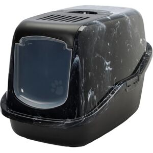 Savic kattlåda Nestor Marble svart/vit modern öppen front kolfilter integrerat handtag 56 x 39 x 38,5 cm Savic kattlåda Nestor Marble svart/vit modern öppen front kolfilter integrerat handtag 56 x 39 x 38,5 cm