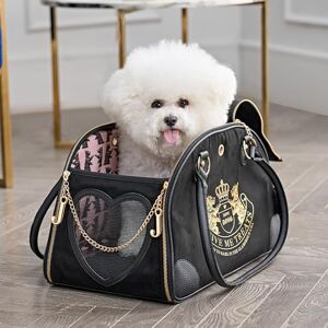 Juicy Couture Give Me Treats husdjursväska – snygg svart resväska för små hundar och katter Juicy Couture Give Me Treats husdjursväska – snygg svart resväska för små hundar och katter