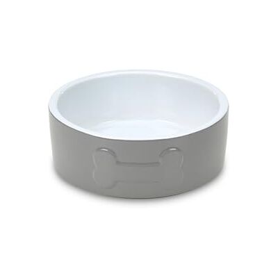Petface Bone keramisk husdjursskål för matning och vattning, lämplig för både hundar och katter, grå/vit, 15 cm (paket med 1) Petface Bone keramisk husdjursskål för matning och vattning, lämplig för både hundar och katter, grå/vit, 15 cm (paket med 1)