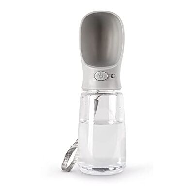 lionto Vattenflaska för hundar & katter, 500 ml, bärbar & läckagesäker dricksflaska i livsmedelssäker ABS-plast med lås, diskmaskinssäker, perfekt för resor, grå lionto Vattenflaska för hundar & katter, 500 ml, bärbar & läckagesäker dricksflaska i livsmedelssäker ABS-plast med lås, diskmaskinssäker, perfekt för resor, grå
