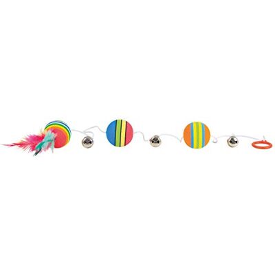 TRIXIE Regnbågsskumbollar på ett elastiskt band, 80 x 3,5 cm, paket med 4 TRIXIE Regnbågsskumbollar på ett elastiskt band, 80 x 3,5 cm, paket med 4