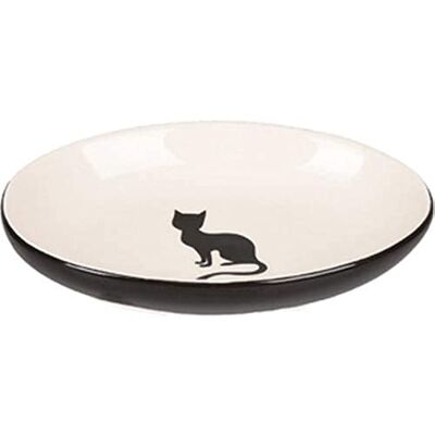 Flamingo 560687 tallrik katt nala keramisk oval svart-vit 90 ml 13 cm Flamingo 560687 tallrik katt nala keramisk oval svart-vit 90 ml 13 cm