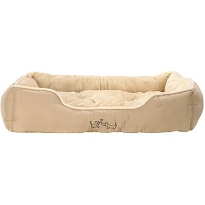 Dehner Hundsäng och kattsäng Sammy, ca 90 x 70 x 20 cm, polyester, beige Dehner Hundsäng och kattsäng Sammy, ca 90 x 70 x 20 cm, polyester, beige