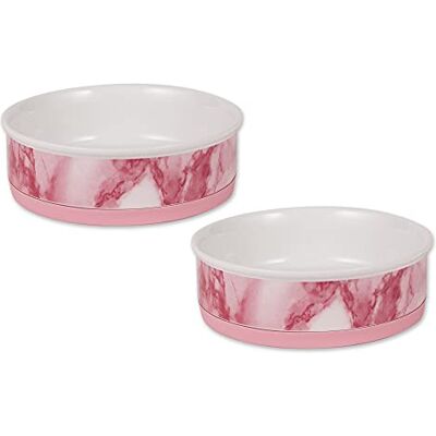Bone Dry Ben torr keramisk marmor halkfria husdjursskålar, diskmaskinssäker, stort set, 7,5 x 2,4, rosa, 2 st Bone Dry Ben torr keramisk marmor halkfria husdjursskålar, diskmaskinssäker, stort set, 7,5 x 2,4, rosa, 2 st