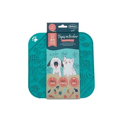 Bubimex Slickmatta/matskål 20 x 20 cm blå för hundar och katter med sugkopp, anti-stress, BPA-fri silikon, minskar dålig andedräkt, tål diskmaskin och frys Bubimex Slickmatta/matskål 20 x 20 cm blå för hundar och katter med sugkopp, anti-stress, BPA-fri silikon, minskar dålig andedräkt, tål diskmaskin och frys