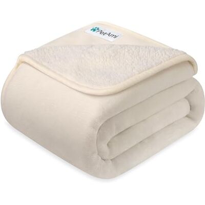 PetAmi Vattentät hundfilt sherpa fleece, vattentät husdjursfilt för medelstora stora hundar, vändbar katt överkast säng soffa möbelskydd, mjuk plysch mikrofiber (stor 40 x 60, beige) PetAmi Vattentät hundfilt sherpa fleece, vattentät husdjursfilt för medelstora stora hundar, vändbar katt överkast säng soffa möbelskydd, mjuk plysch mikrofiber (stor 40 x 60, beige)