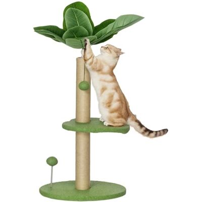 Pawhut Kattträd klätterträd för katter aktivitetscenter höjd 83 cm med juteskrapa, leksaksbollar, plyschplattformar grön Pawhut Kattträd klätterträd för katter aktivitetscenter höjd 83 cm med juteskrapa, leksaksbollar, plyschplattformar grön