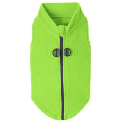 GOOBY – dragkedja upp fleece väst, fleecejacka tröja med dragkedja och koppelring, X-Small, Lime GOOBY – dragkedja upp fleece väst, fleecejacka tröja med dragkedja och koppelring, X-Small, Lime