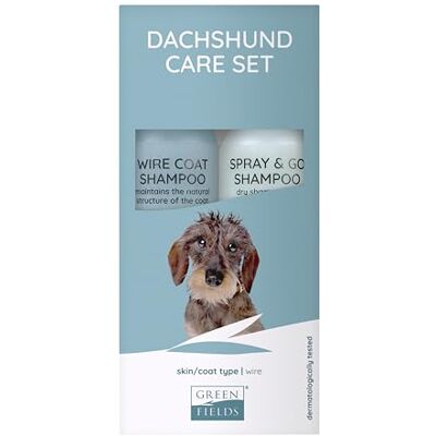 Greenfields hundschampo presentset för tax (rå päls) – 2 x 250 ml Greenfields hundschampo presentset för tax (rå päls) – 2 x 250 ml