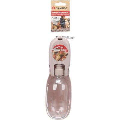 Flamingo Bärbar vattendispenser med mellanmålshållare TAKOR TAUPE 460 ml + 100 ml Flamingo Bärbar vattendispenser med mellanmålshållare TAKOR TAUPE 460 ml + 100 ml