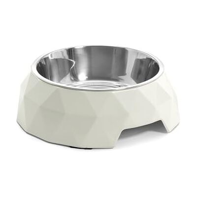 Record Skiva – Diamanthundskål – rostfritt stål och melamin – avtagbar – utrustad med halkfria gummikuddar – Mått: Diameter 22,5 cm – kapacitet 700 ml – vit Record Skiva – Diamanthundskål – rostfritt stål och melamin – avtagbar – utrustad med halkfria gummikuddar – Mått: Diameter 22,5 cm – kapacitet 700 ml – vit