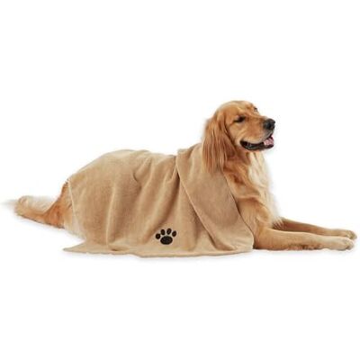 Bone Dry DII ben torr mikrofiber hund badhandduk med broderad tass tryck, stor, 113 x 71 cm Bone Dry DII ben torr mikrofiber hund badhandduk med broderad tass tryck, stor, 113 x 71 cm