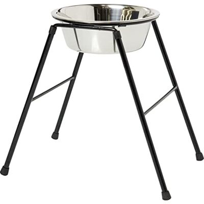 CLASSIC Klassiska husdjursprodukter enkel matare högt stativ med 2 500 ml rostfritt stålfat, 370 mm hög CLASSIC Klassiska husdjursprodukter enkel matare högt stativ med 2 500 ml rostfritt stålfat, 370 mm hög