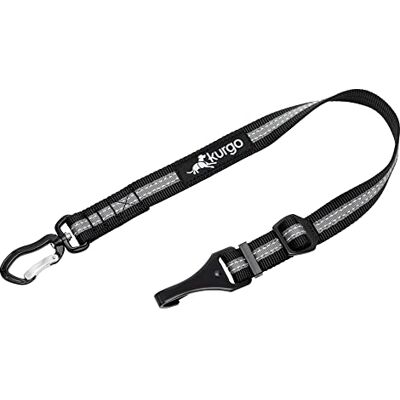 Kurgo Swivel Tether med ISOFIX-direktanslutning, bilsäkerhetsbälte för hundar, justerbar längd från 38–56 cm, grå/svart Kurgo Swivel Tether med ISOFIX-direktanslutning, bilsäkerhetsbälte för hundar, justerbar längd från 38–56 cm, grå/svart