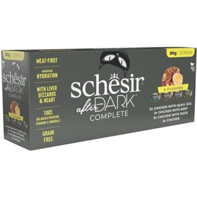 Schesir , Fuktig kattmat After Dark Variety Pack (burkar 12 x 80 g) Schesir , Fuktig kattmat After Dark Variety Pack (burkar 12 x 80 g)
