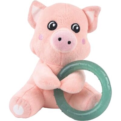 Webbox grisen Pinky – plysch och pipig hundleksak med valp tandsprickningsring Webbox grisen Pinky – plysch och pipig hundleksak med valp tandsprickningsring