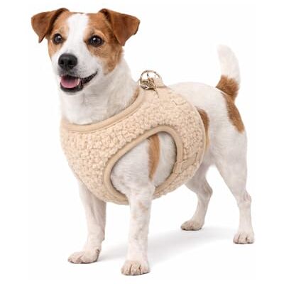 Flamingo Step and Go Small Dog Harness Pookie Beige storlek L A: 32–37 cm B: 42–46 cm x 5 mm lätt att ta på, andas och bekväm säker stängning Flamingo Step and Go Small Dog Harness Pookie Beige storlek L A: 32–37 cm B: 42–46 cm x 5 mm lätt att ta på, andas och bekväm säker stängning