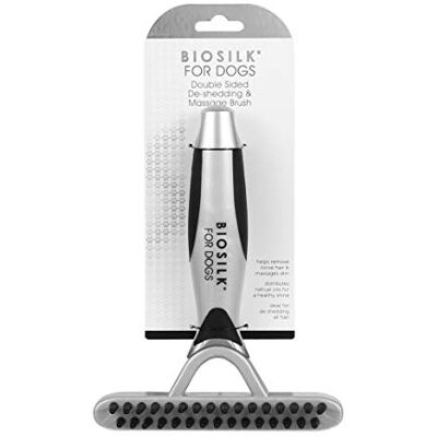BioSilk for Dogs Dubbelsidig avfällningsblad och massageborste BioSilk for Dogs Dubbelsidig avfällningsblad och massageborste