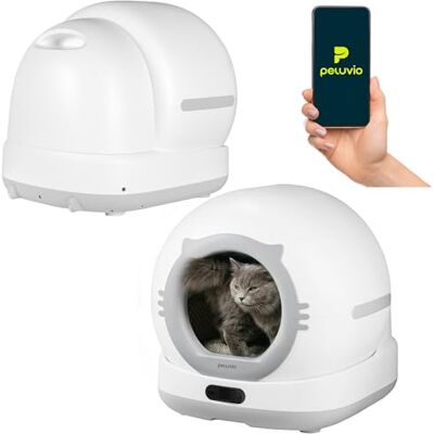 Peluvio Pearl Självrengörande Automatisk Kattlåda med WiFi & App – Smart Kattlåda med Kamera 1080p, LCD-Display, Säkerhetssensorer, 72L Kapacitet, 7L Avfallsbehållare, Katter 1–10 kg, Matta & Påsar Peluvio Pearl Självrengörande Automatisk Kattlåda med WiFi & App – Smart Kattlåda med Kamera 1080p, LCD-Display, Säkerhetssensorer, 72L Kapacitet, 7L Avfallsbehållare, Katter 1–10 kg, Matta & Påsar