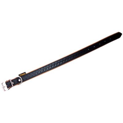 Unbekannt Heim 3768308 läderhalsband "Tredi" med moderna spetsade ädelstenar, 20 mm bred, 30 cm lång, svart med cognac-färgad undermatning Unbekannt Heim 3768308 läderhalsband "Tredi" med moderna spetsade ädelstenar, 20 mm bred, 30 cm lång, svart med cognac-färgad undermatning