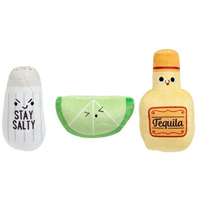 Pearhead Husdjur plysch tequila shots hund pipande leksaker, salt tequila och lime hundleksaker, gåvor för husdjur föräldrar, set med 3 Pearhead Husdjur plysch tequila shots hund pipande leksaker, salt tequila och lime hundleksaker, gåvor för husdjur föräldrar, set med 3