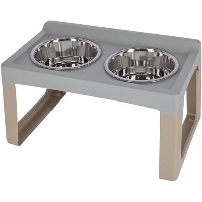 Kerbl Pet Kerbl Husdjursmatbar lyftare, matskål, vattenskål, rostfritt stål, grå/taupe, 2 x 2000 ml, för hundar och katter, förhöjd foderplats, säkert stativ, lätt att rengöra Kerbl Pet Kerbl Husdjursmatbar lyftare, matskål, vattenskål, rostfritt stål, grå/taupe, 2 x 2000 ml, för hundar och katter, förhöjd foderplats, säkert stativ, lätt att rengöra
