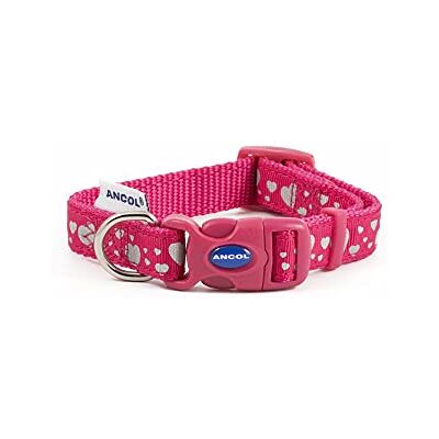 Ancol Modekrage rosa reflekterande hjärtan justerbar 20–30 cm Ancol Modekrage rosa reflekterande hjärtan justerbar 20–30 cm